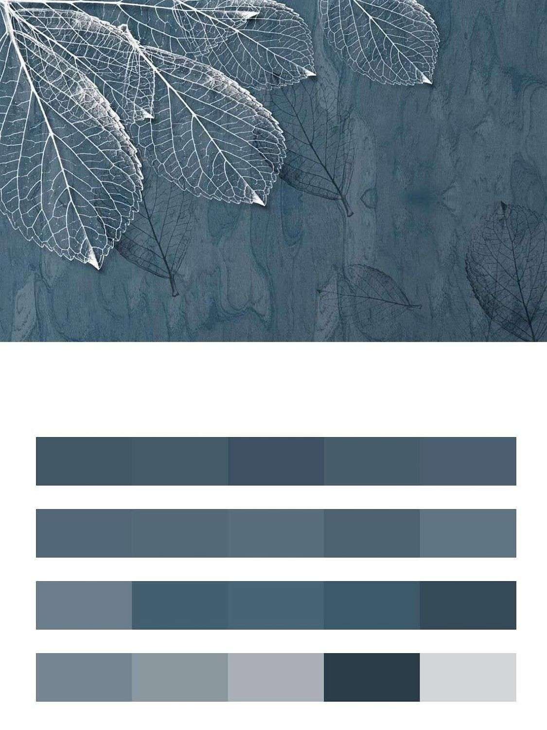 Золотые листья на синем фоне  10-841