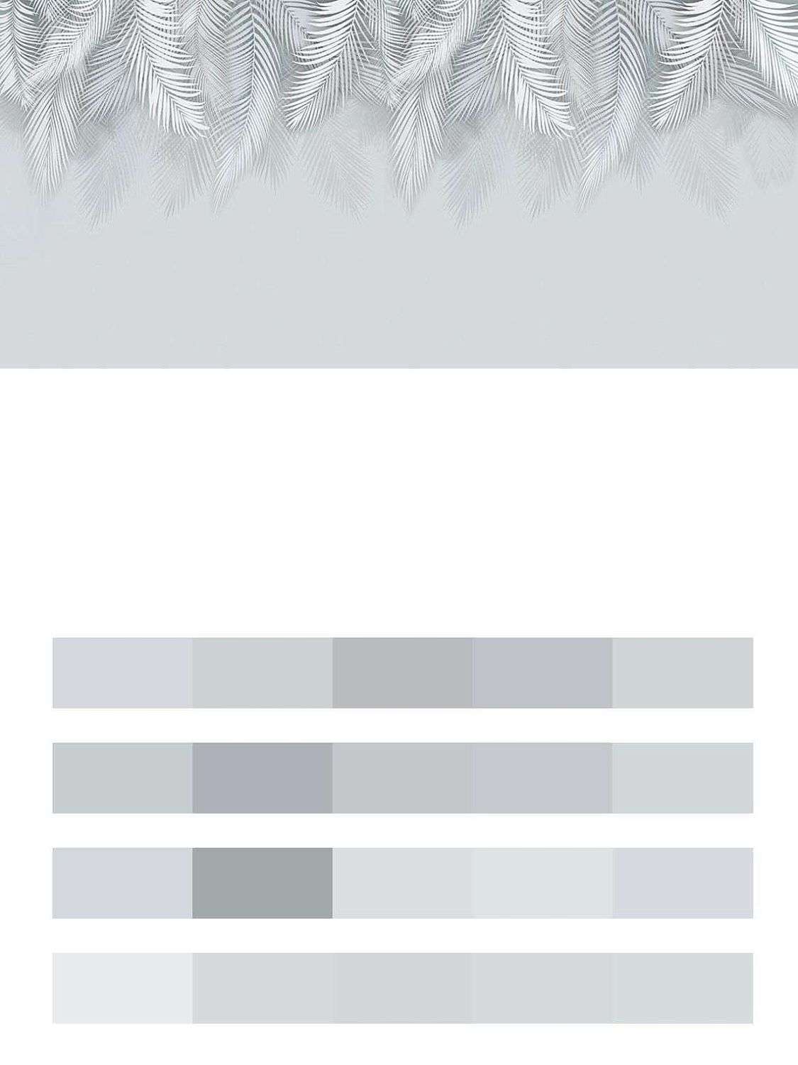 Листья пальмы пушистые серые  14-672