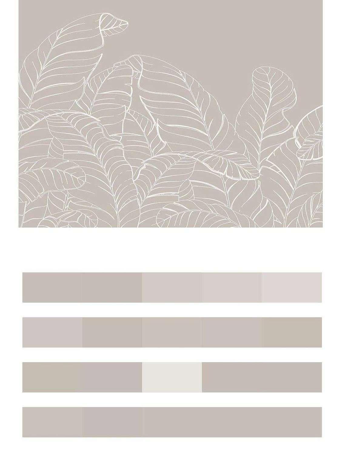 Пальмы листья в бежевых тонах  14-467