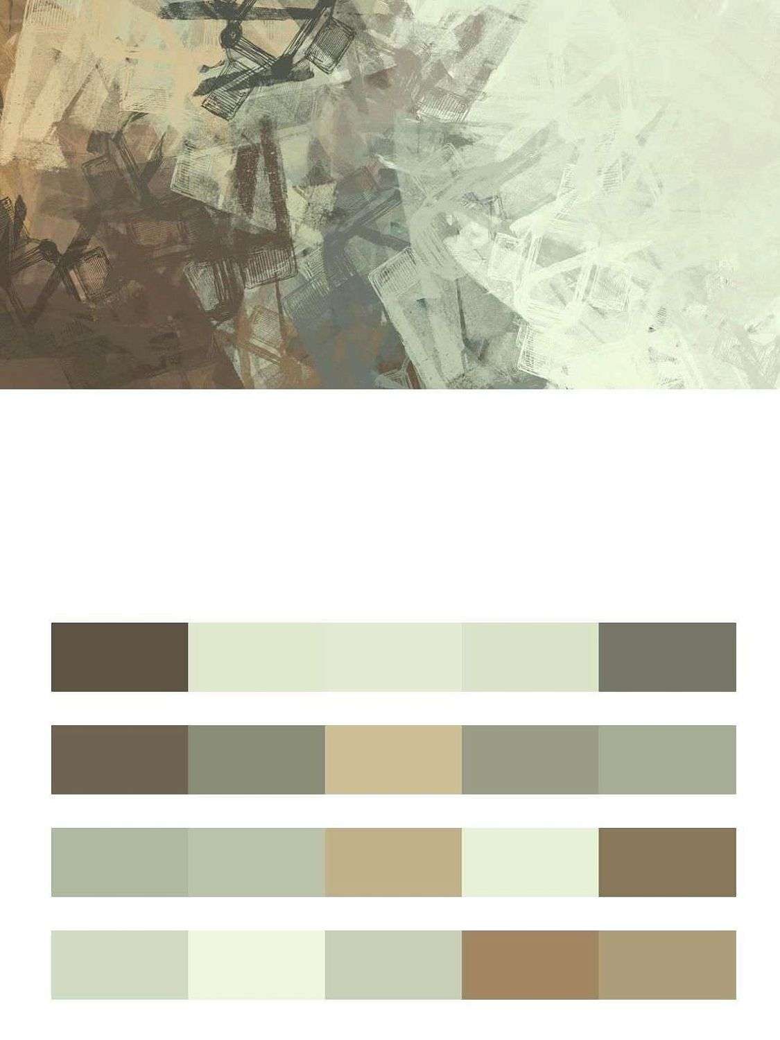 Зеленая монохромная абстракция  9-1338