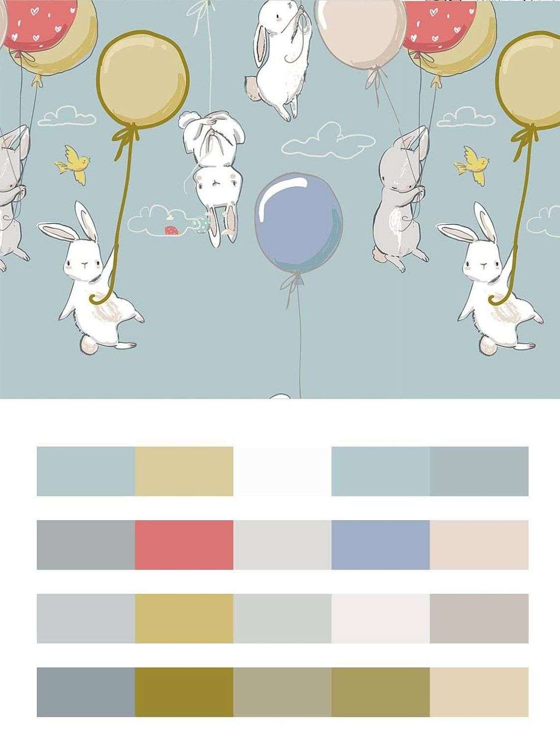 Зайчики на воздушных шарах  12-724