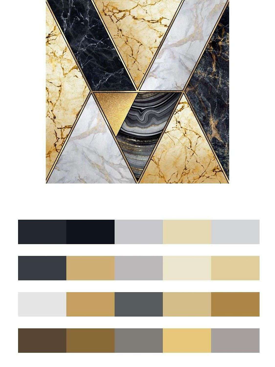 Черно-золотой мрамор  9-1091