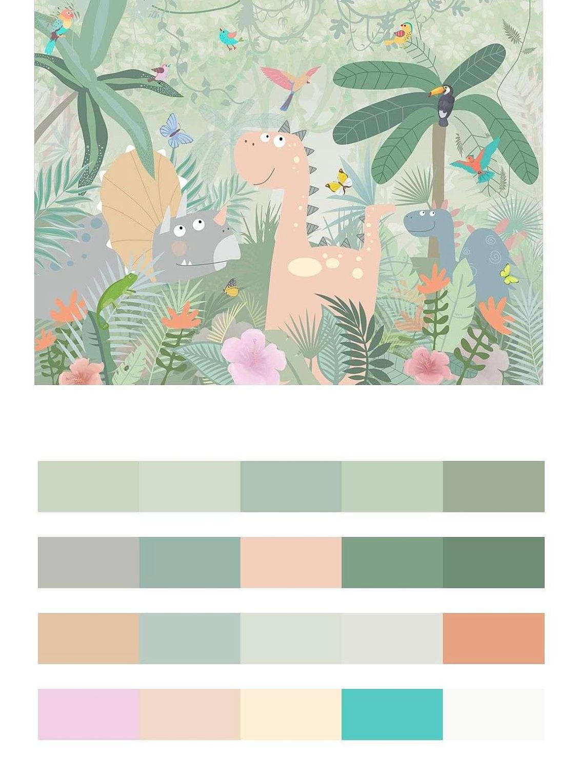 Игривые динозаврики в детскую  12-1526