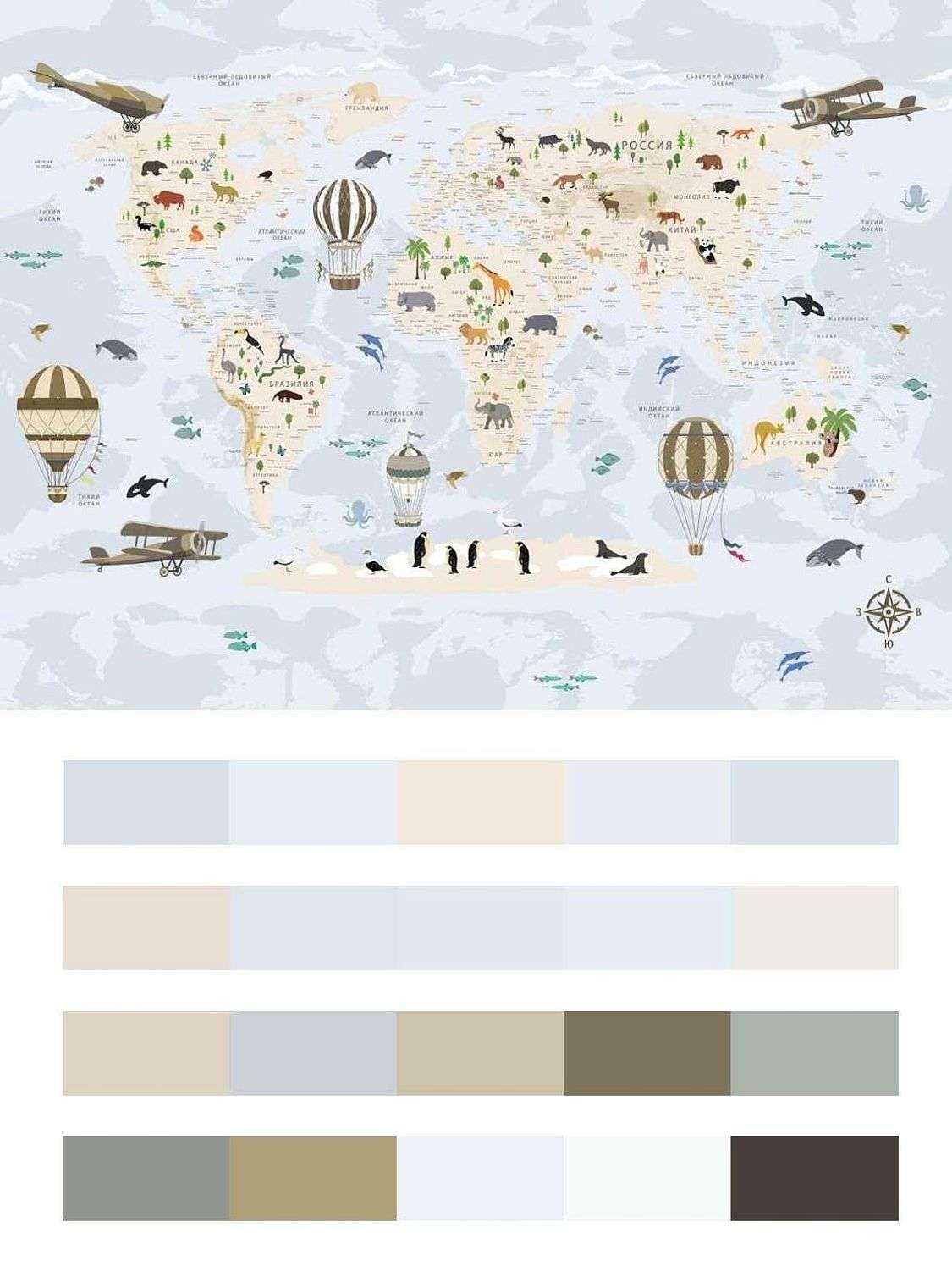 Детская карта с животными  12-1319