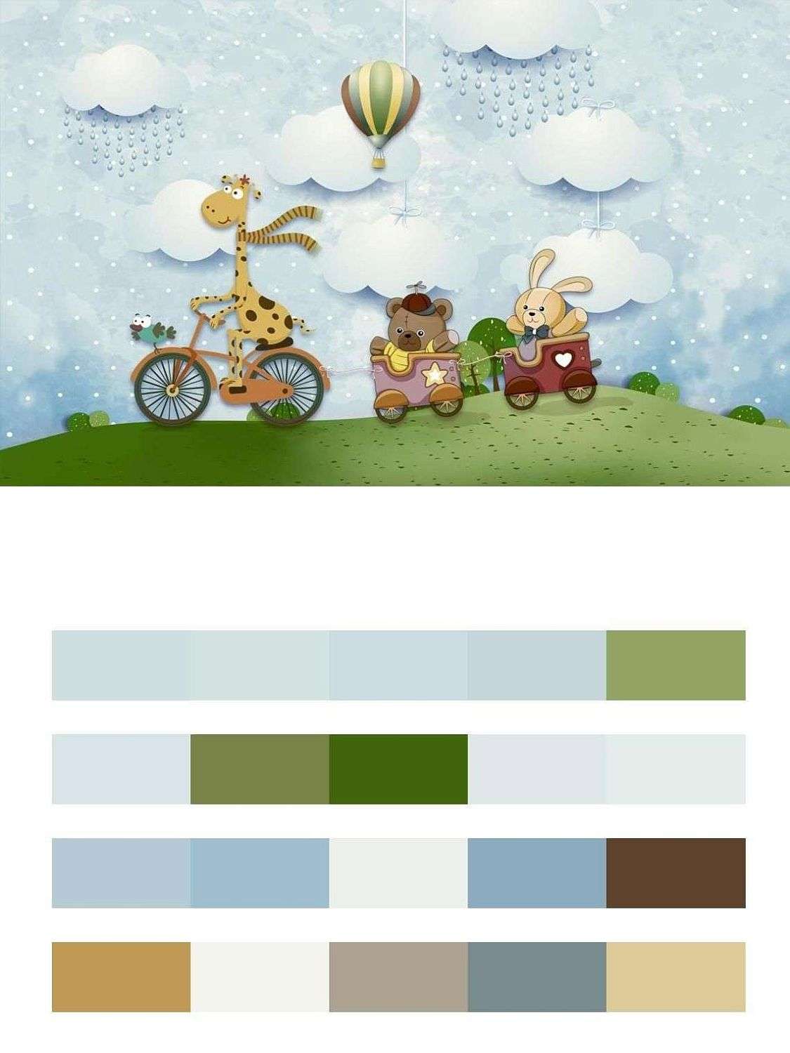 Милые зверята на велосипеде  14-616