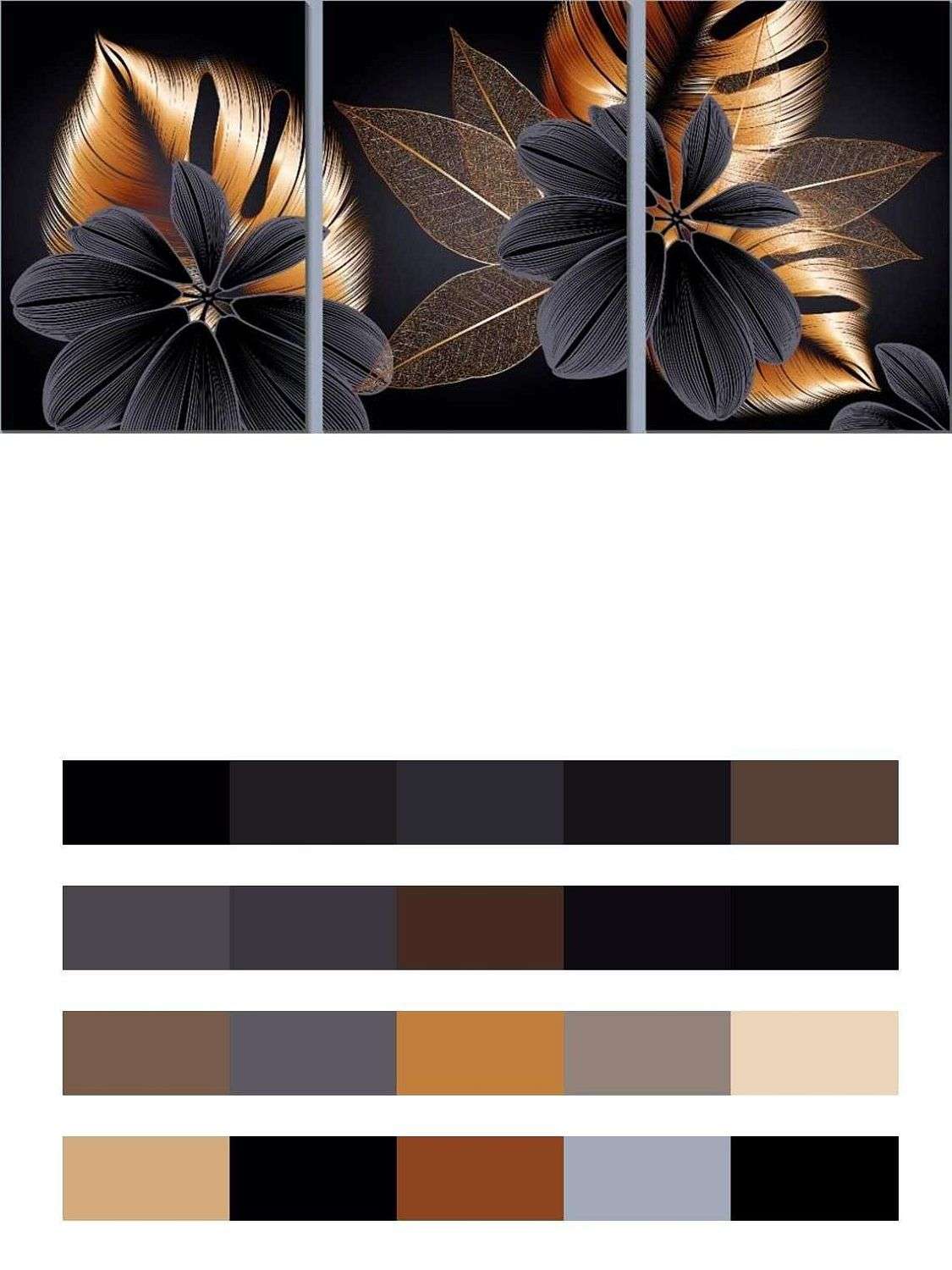 Коллаж черные цветы  9-1611