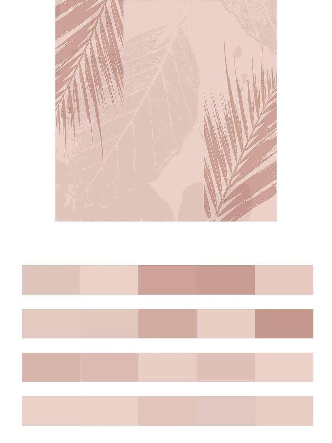 Листья на розовом фоне  9-1116