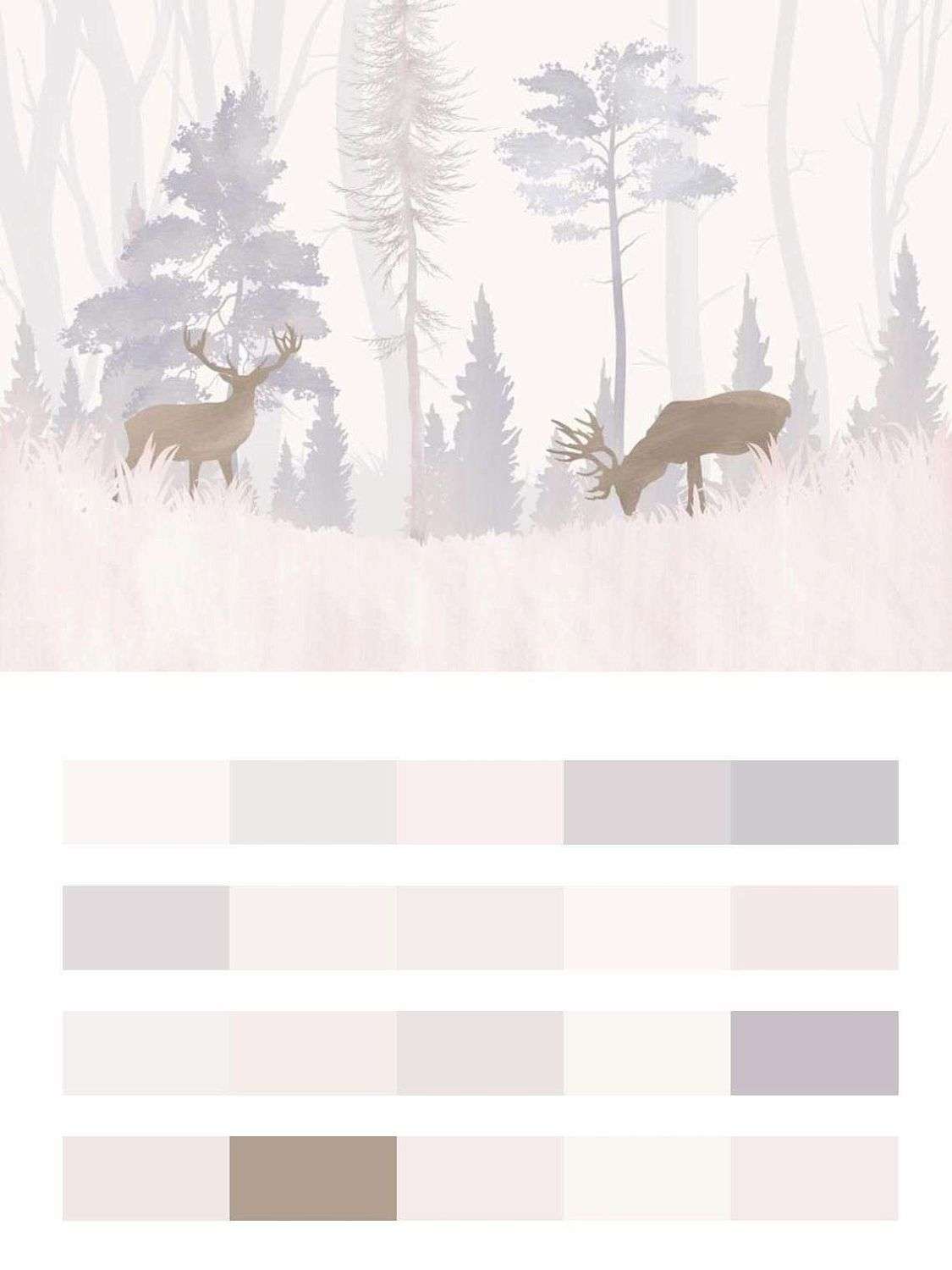 Лес светлый с оленями  14-359