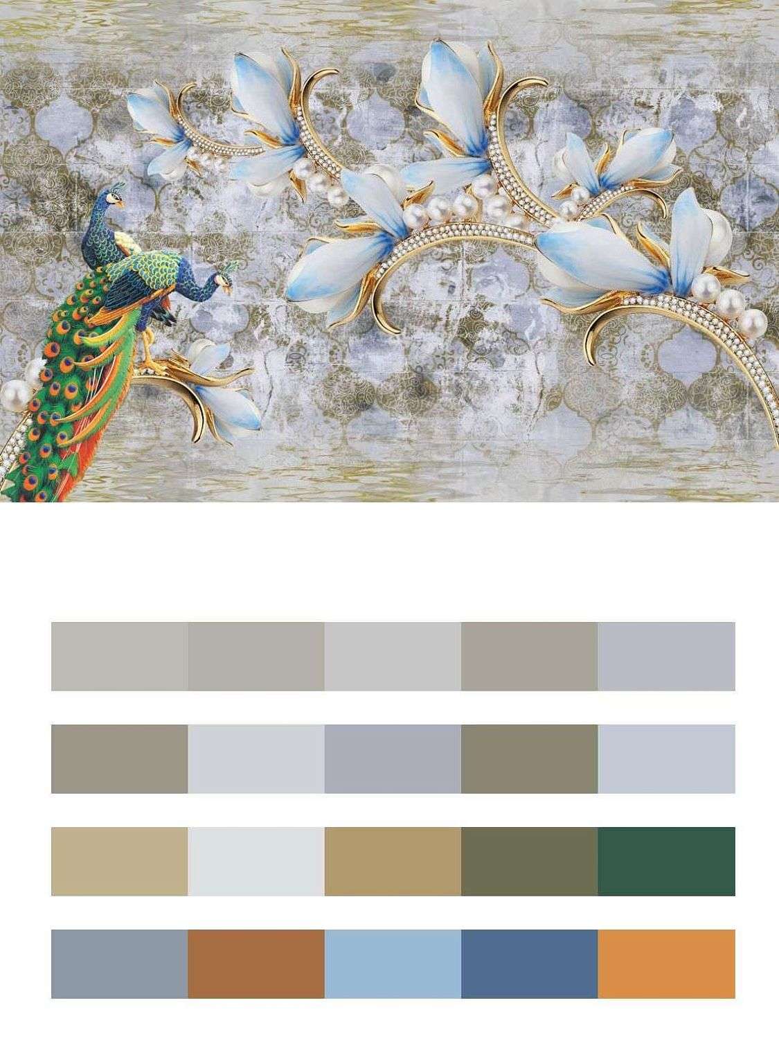 3д Голубые драгоценности  10-908