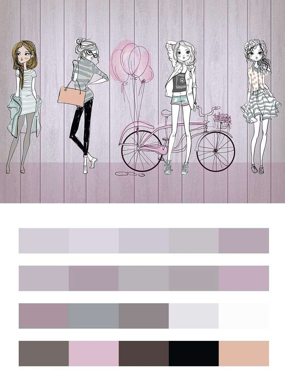 Девочки на розовом фоне  14-362