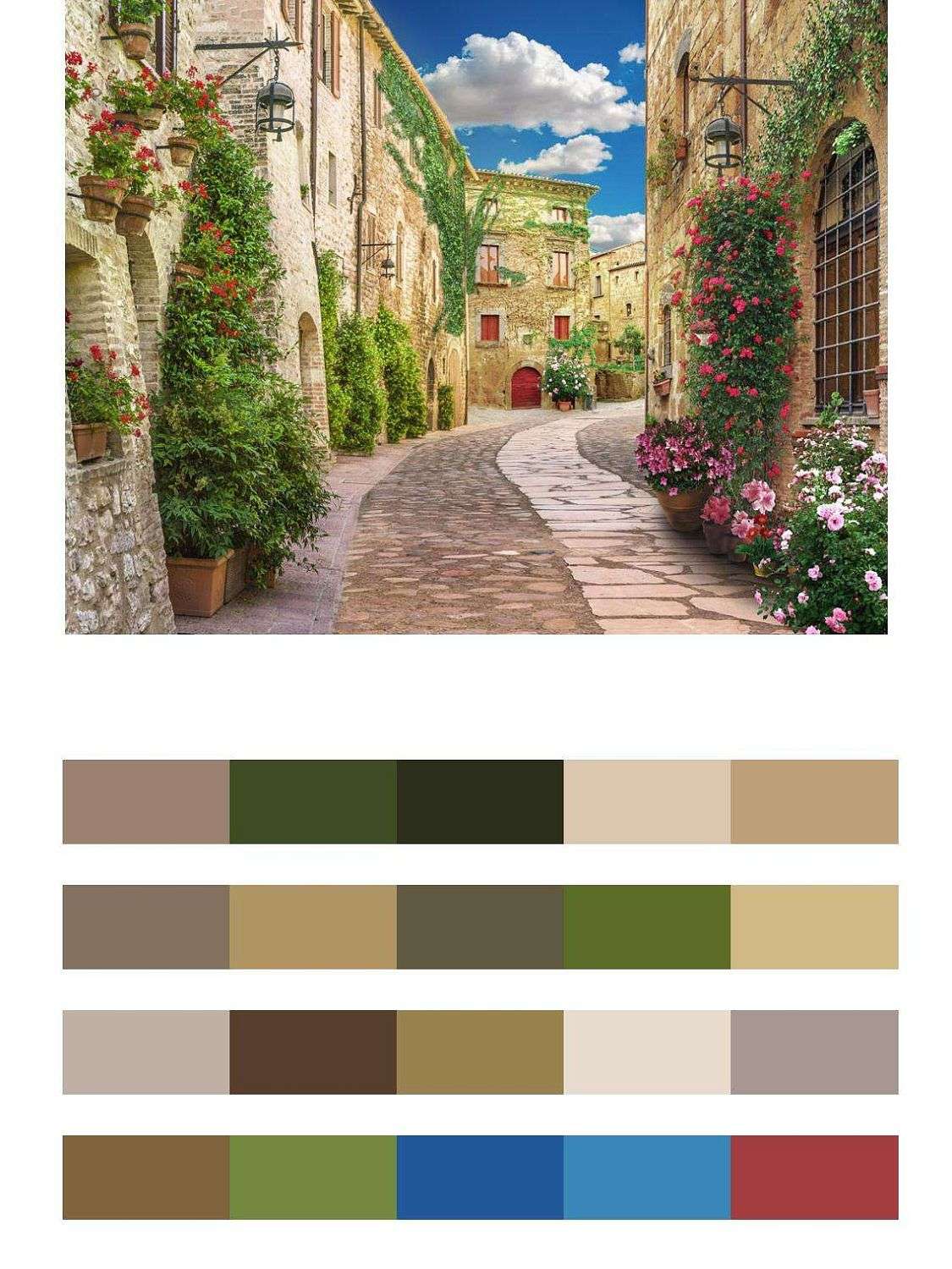 Цветущая улочка Италии  9-296