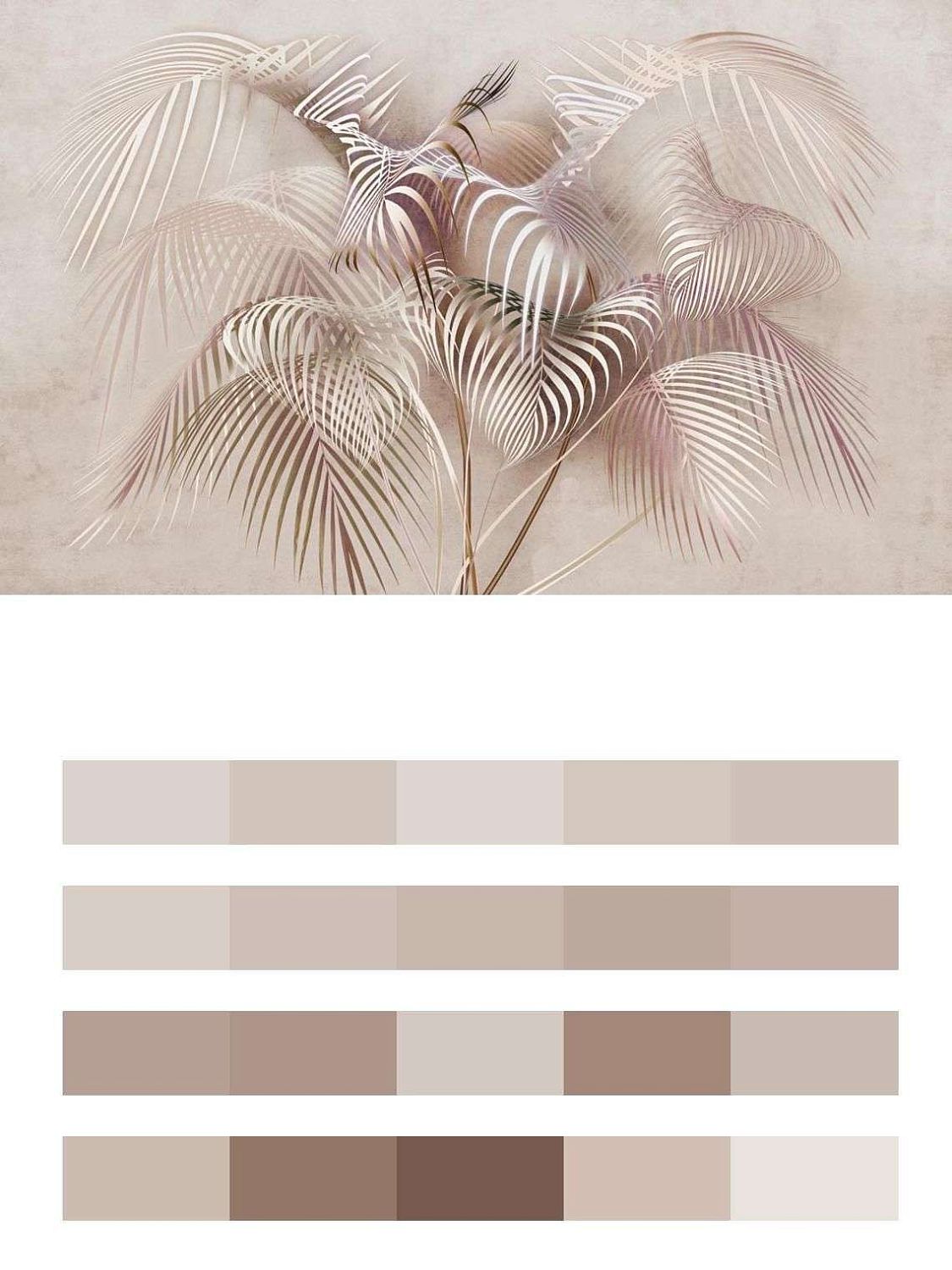 Тропические листья 3д  13-252