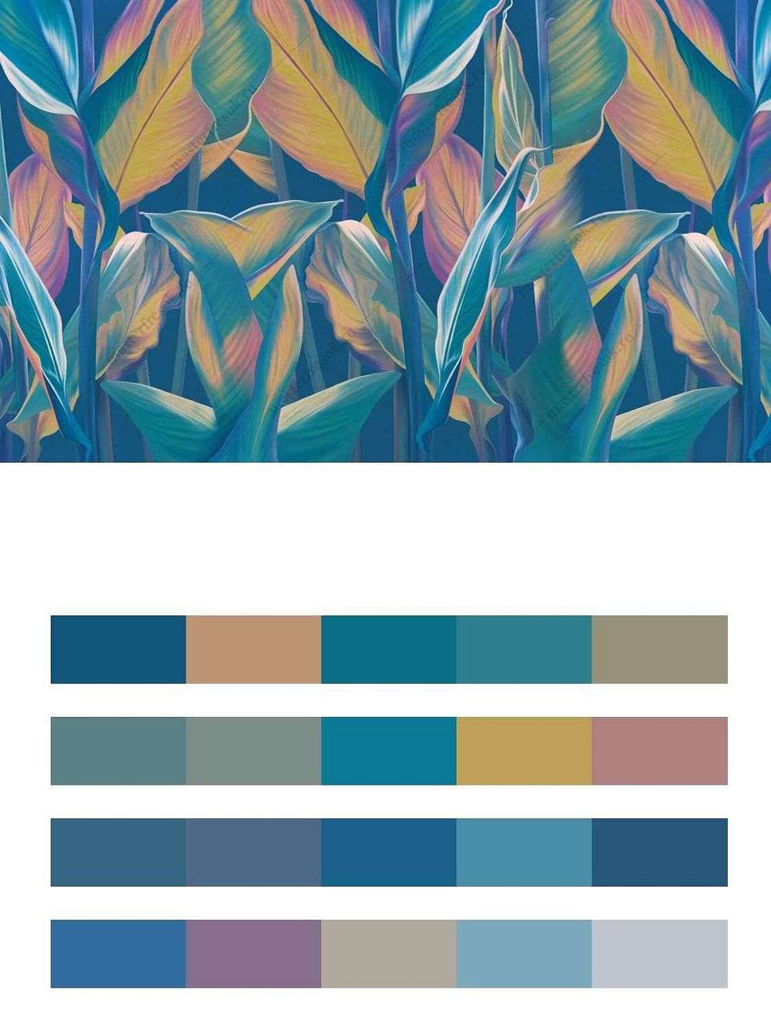 Тропические растения живопись  10-958