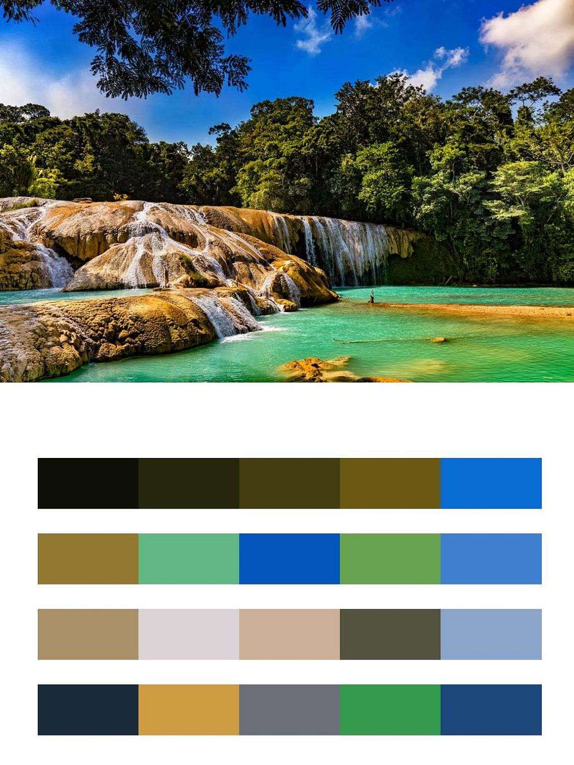 Водопад в Мексике. Каскады Агуа Асуль.  9-912