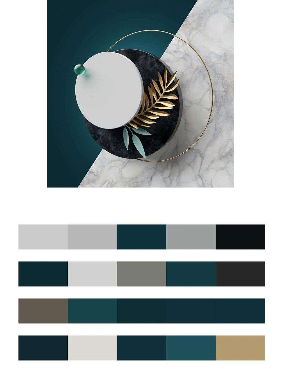 Мрамор с золотой веточкой  9-1098