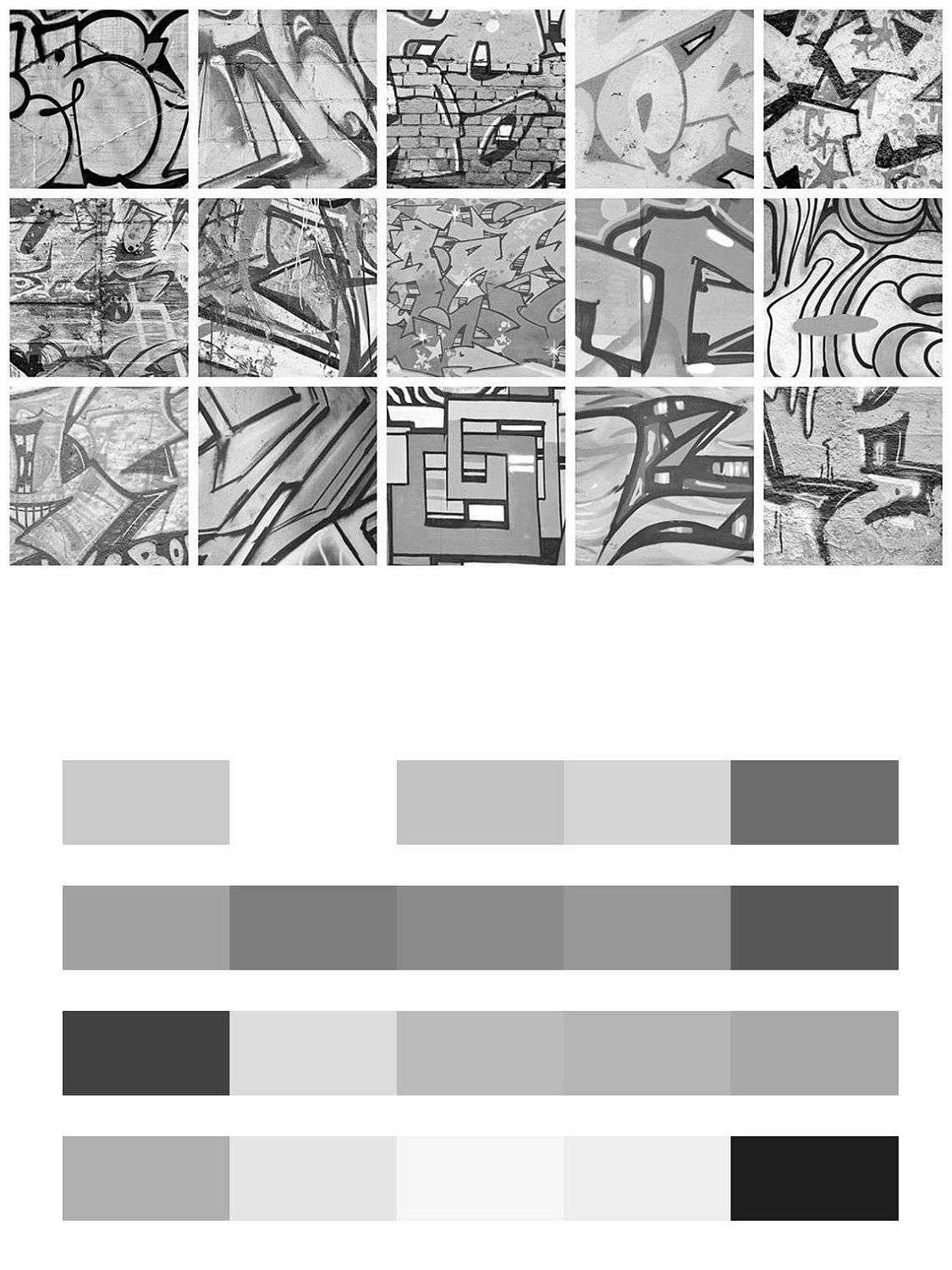 Граффити коллаж черно белый  12-1576