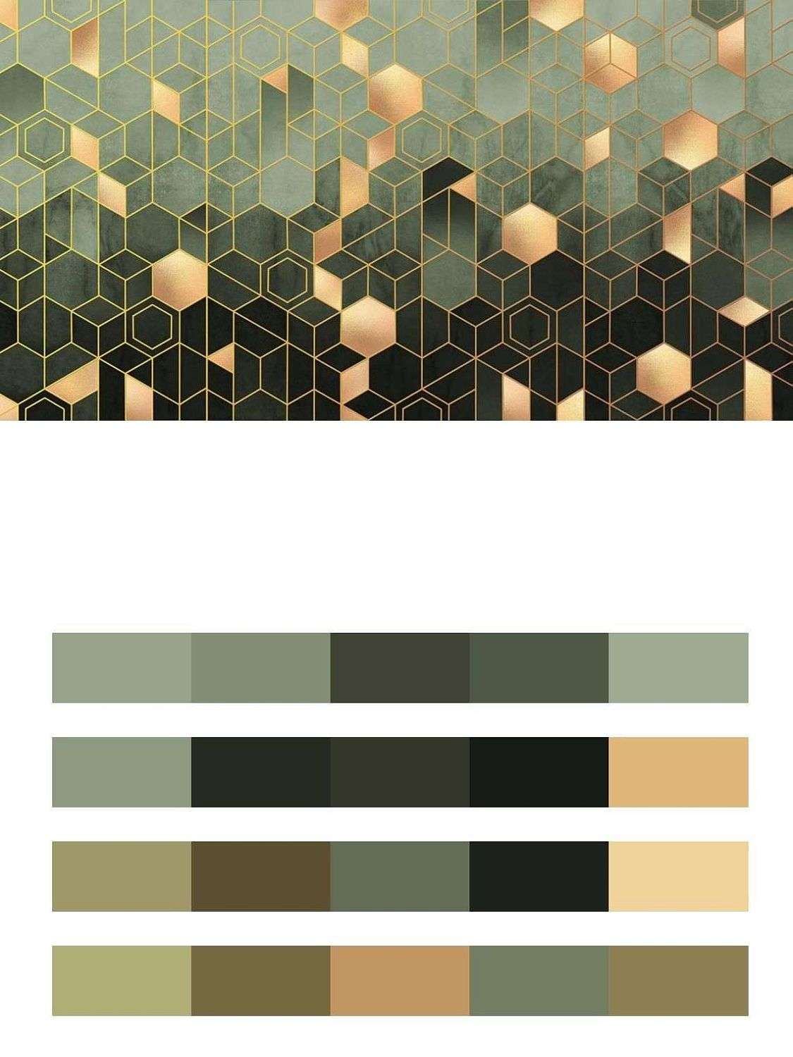 Геометрия шестиугольники золотые  9-1511