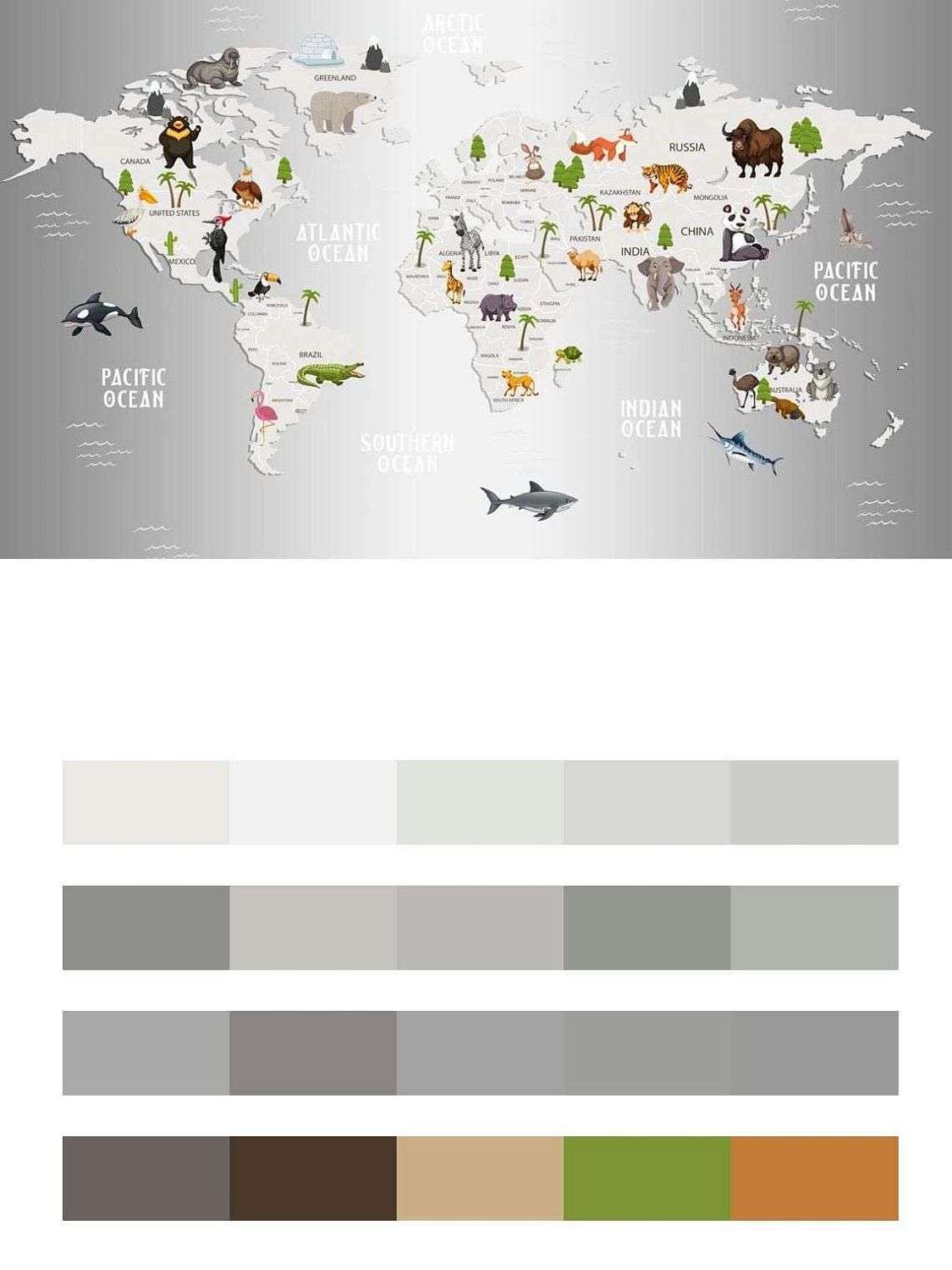 Карта мира зеркальная  12-785