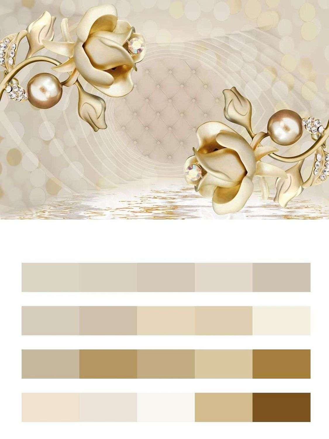 3д Цветы из золота  10-924