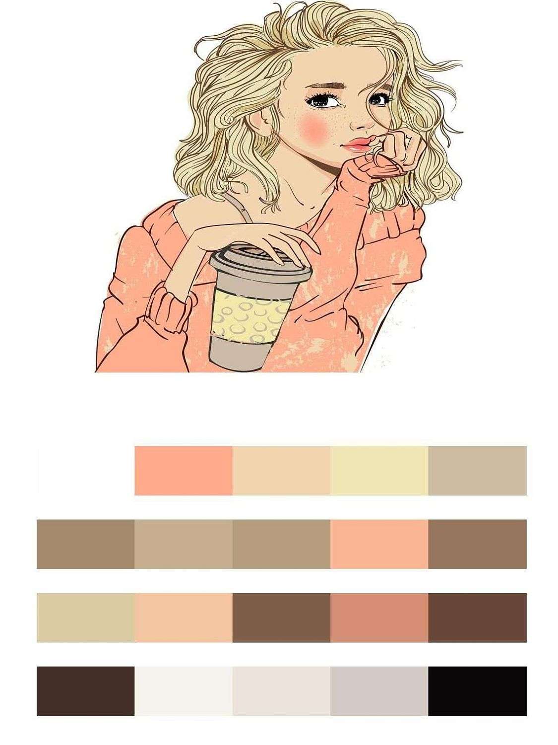 Девочка с кофе  12-645