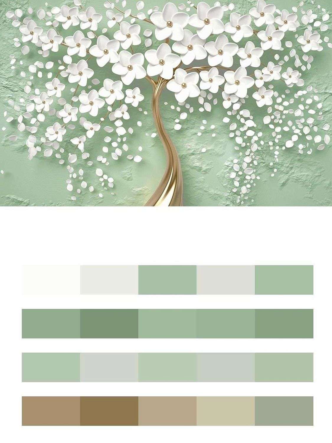 3д дерево на зеленом фоне  10-891