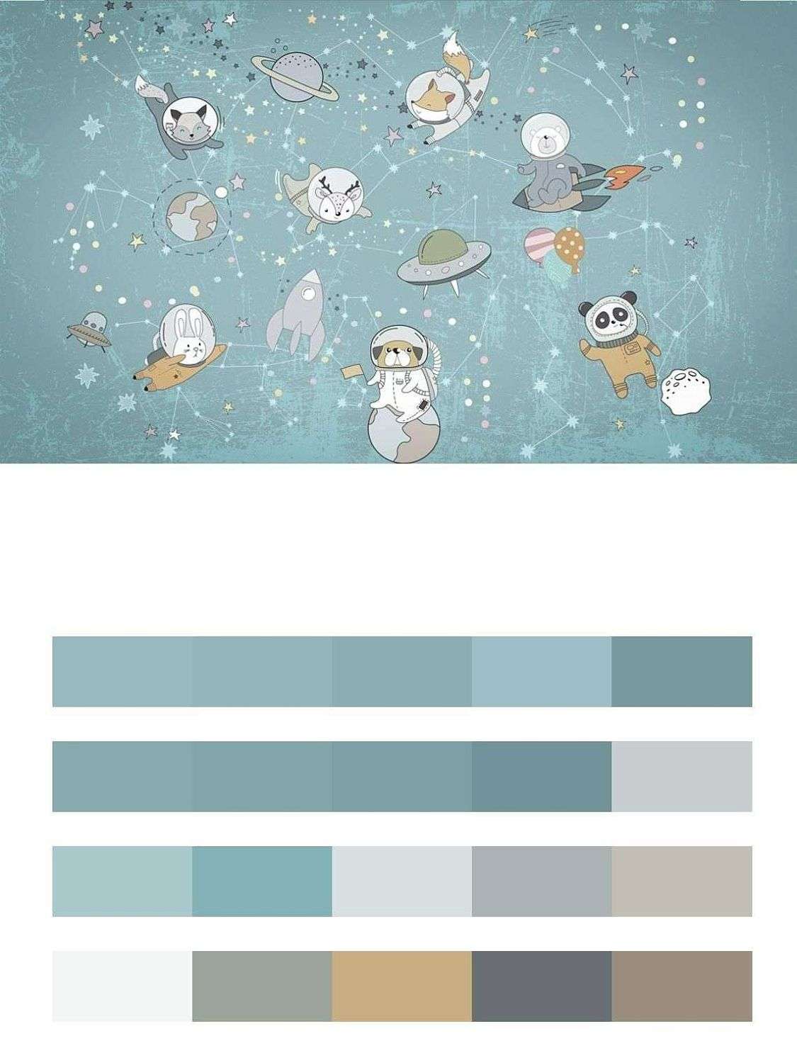 Космос детский с животными  14-669