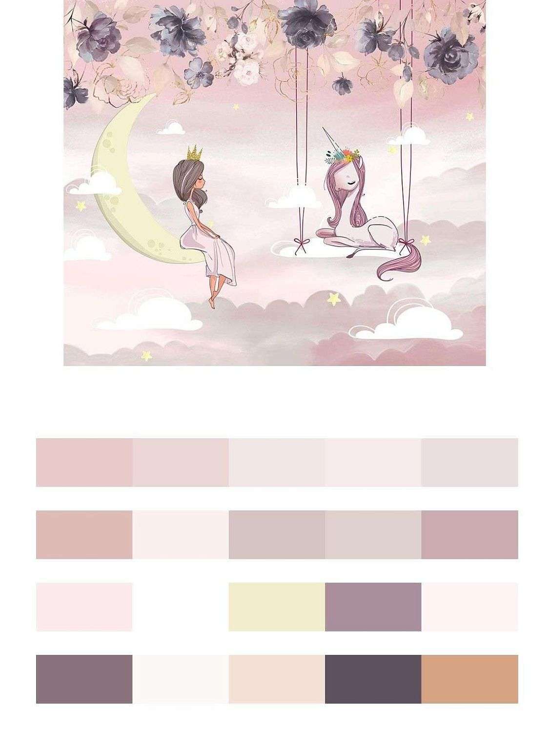 Фея в облаках с единорогом  14-444