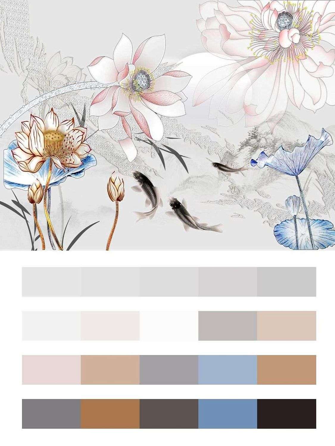 3д цветы роспись  10-659