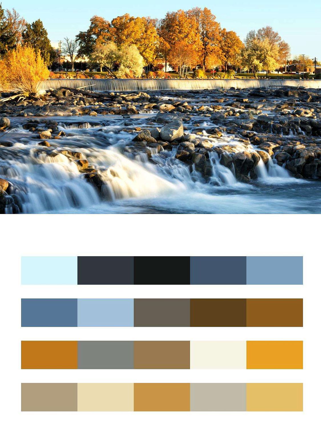 Вид на водопад в городе Айдахо Фолс, США  9-901