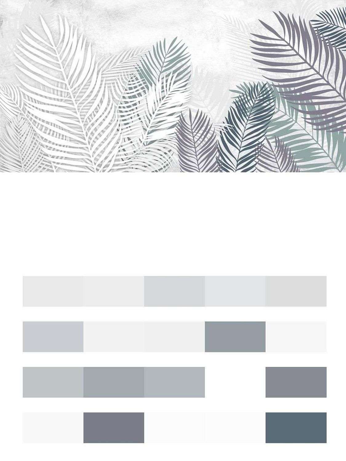 Пальмовые листья на белом фоне  9-1196