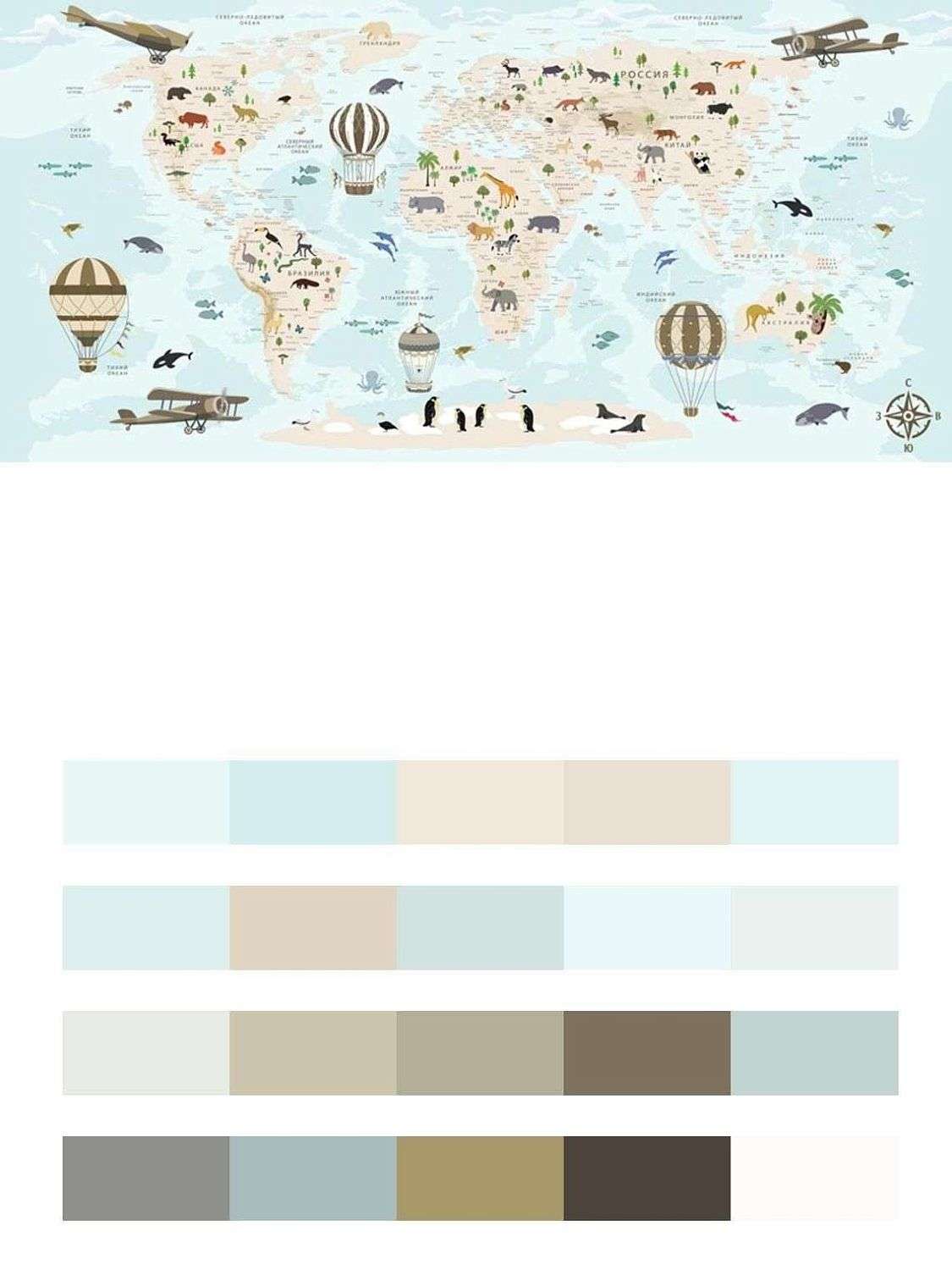 Карта голубая в детскую  12-1007