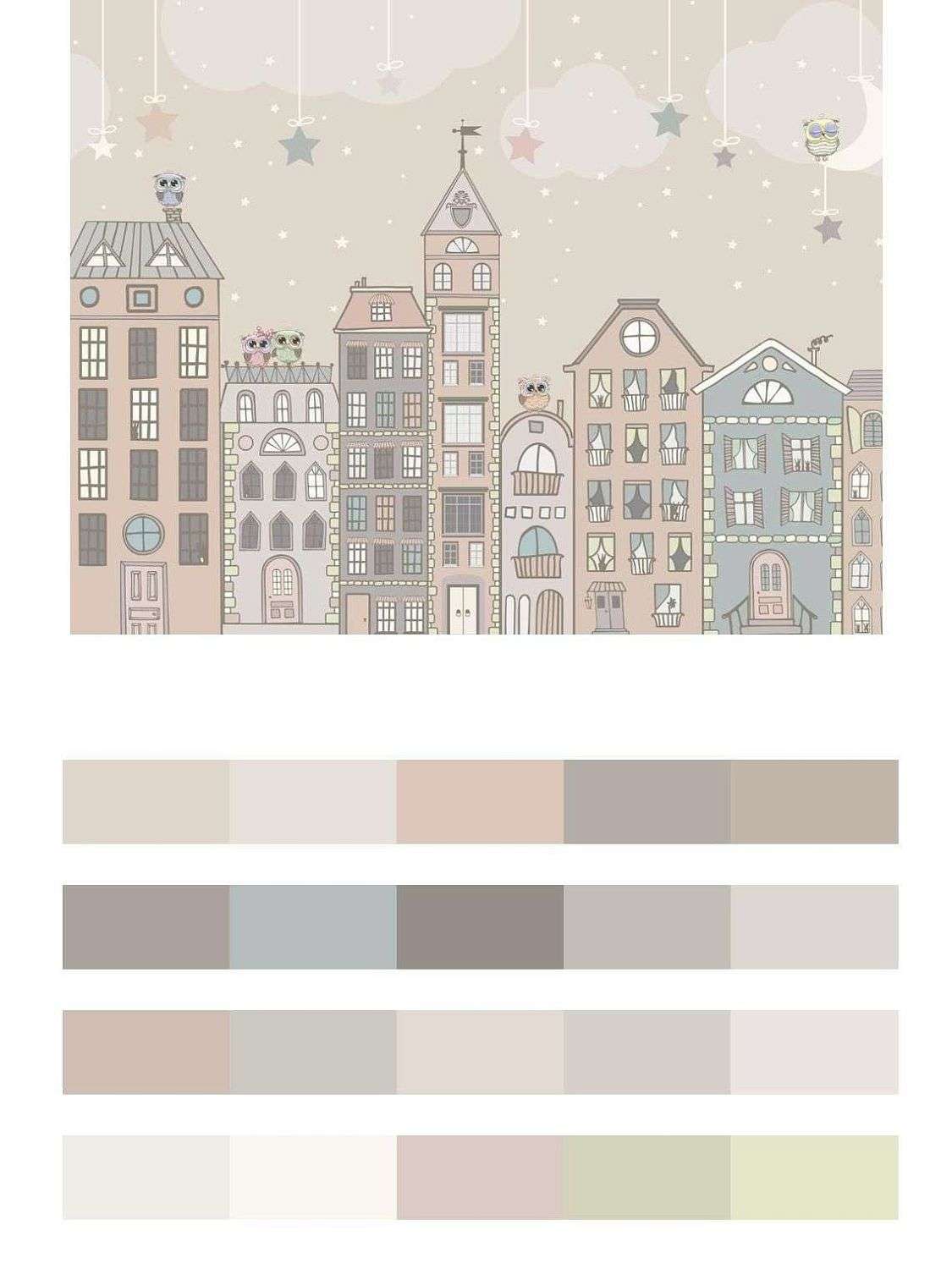 Городок на бежевом фоне  14-533