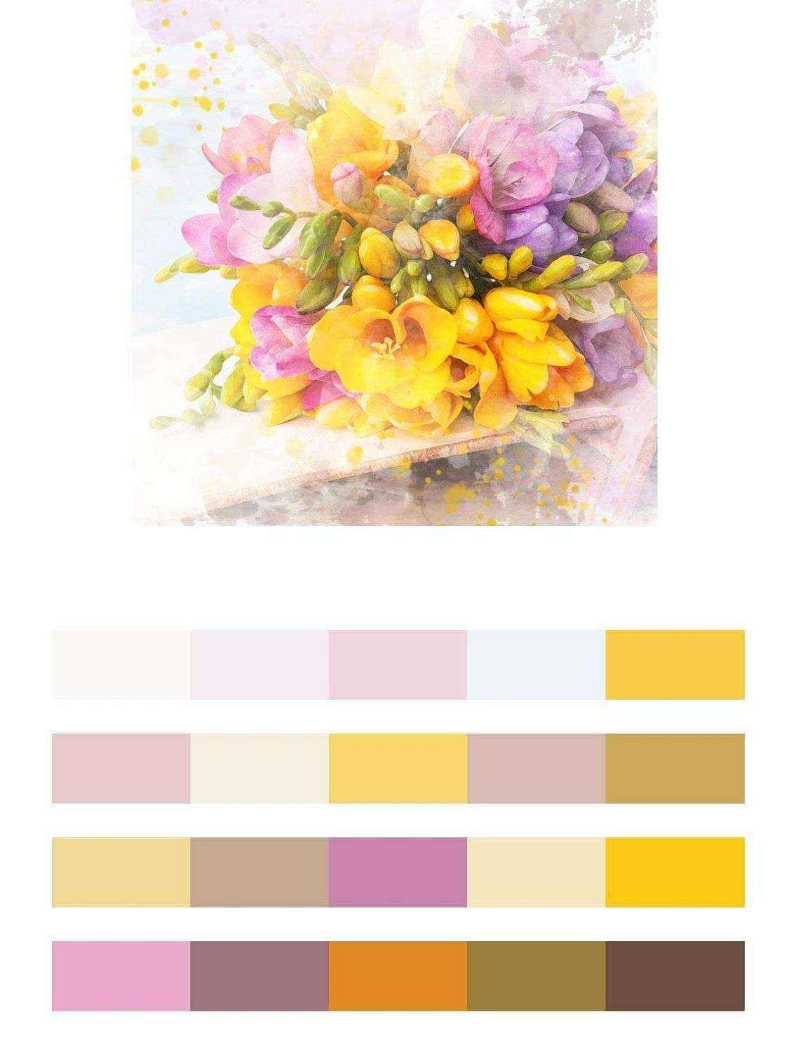 Рисунок с желтыми цветами  9-113