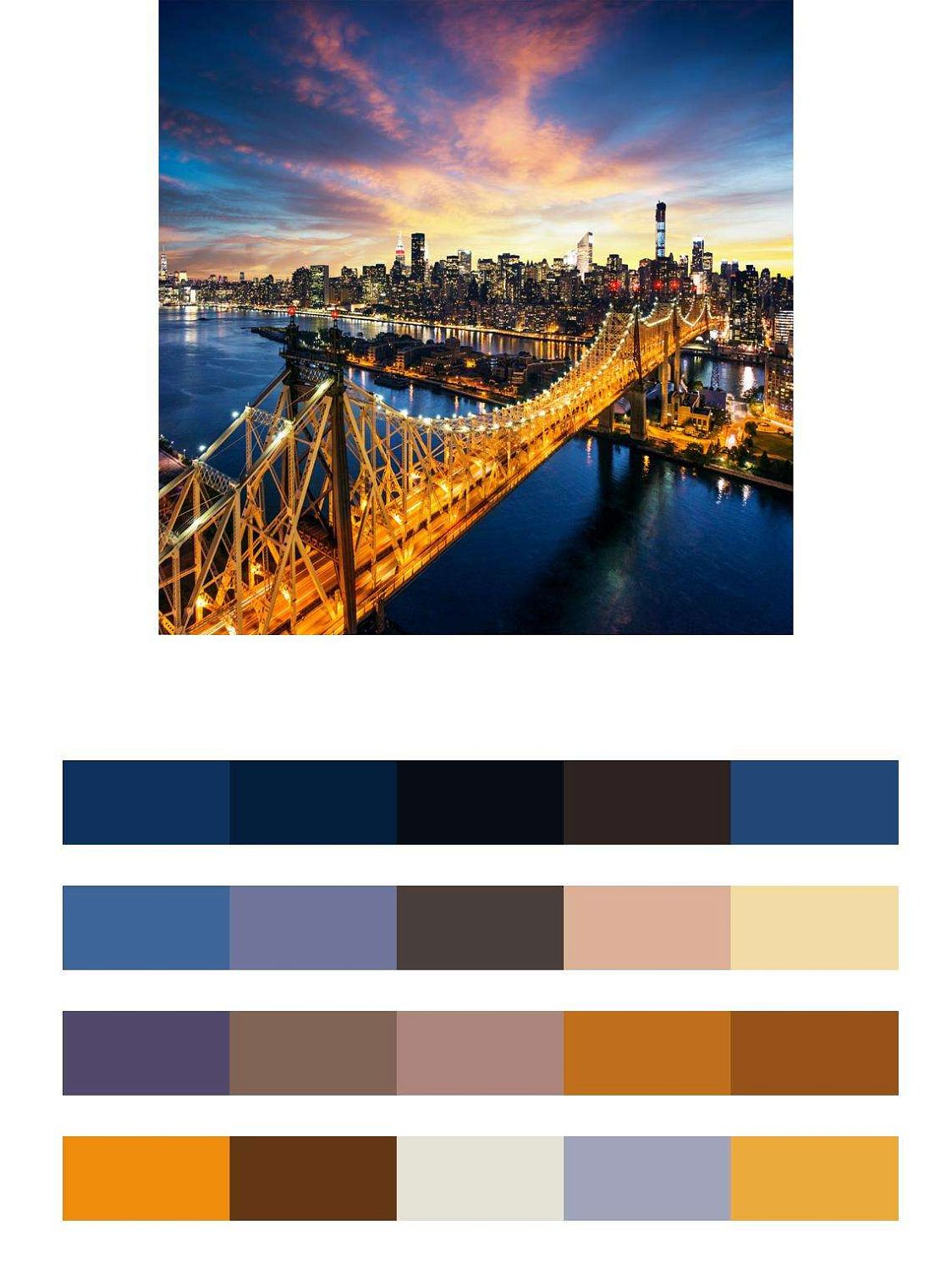 Вид сверху на ночной Бруклинский мост  9-817