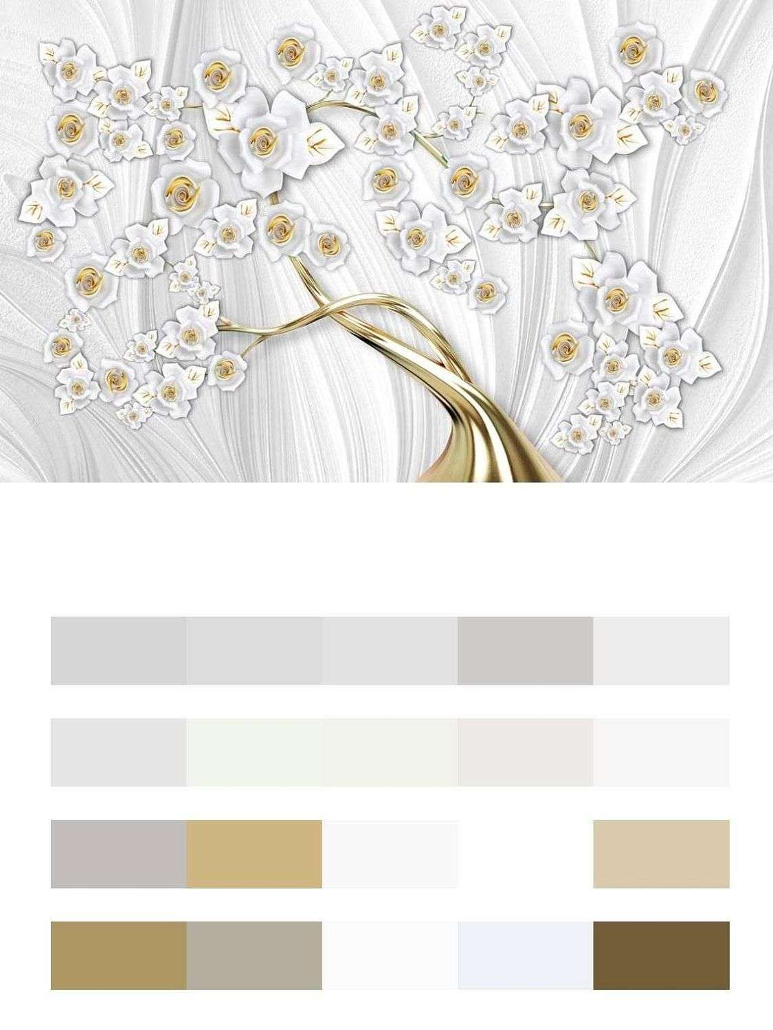 3д Золотое дерево на белом фоне  10-853