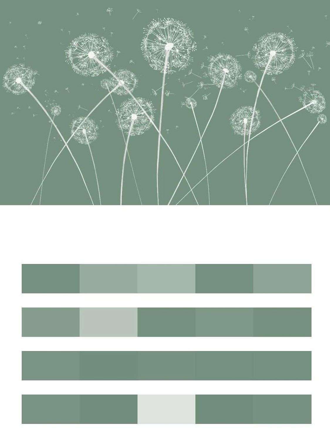 Одуванчики на зелёном фоне  14-526