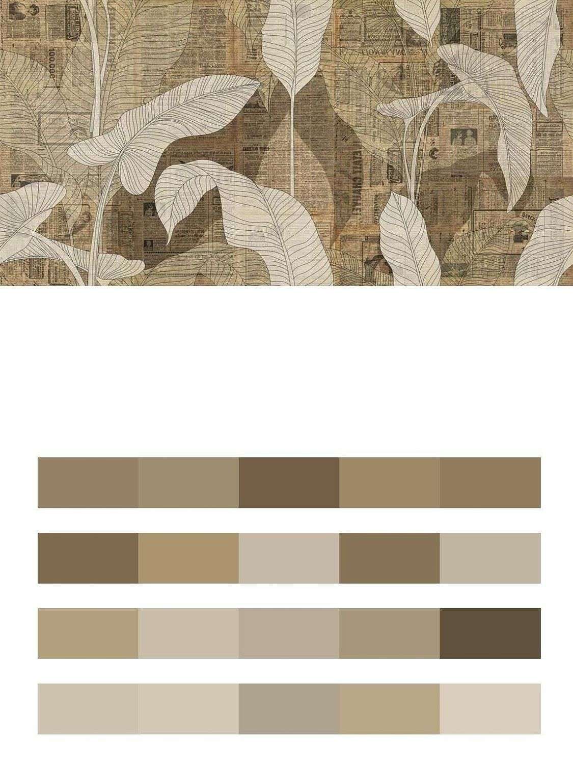 Старая газета с листьями  9-1245