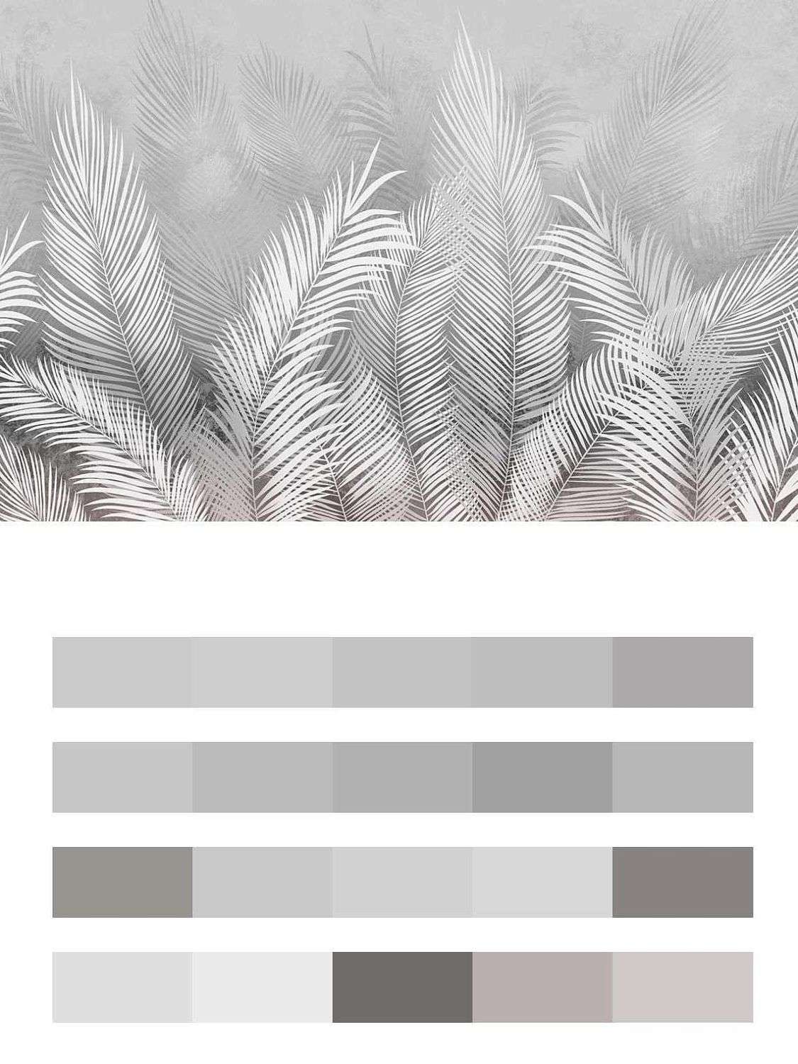 Пальмовые листья светло-серые  14-471