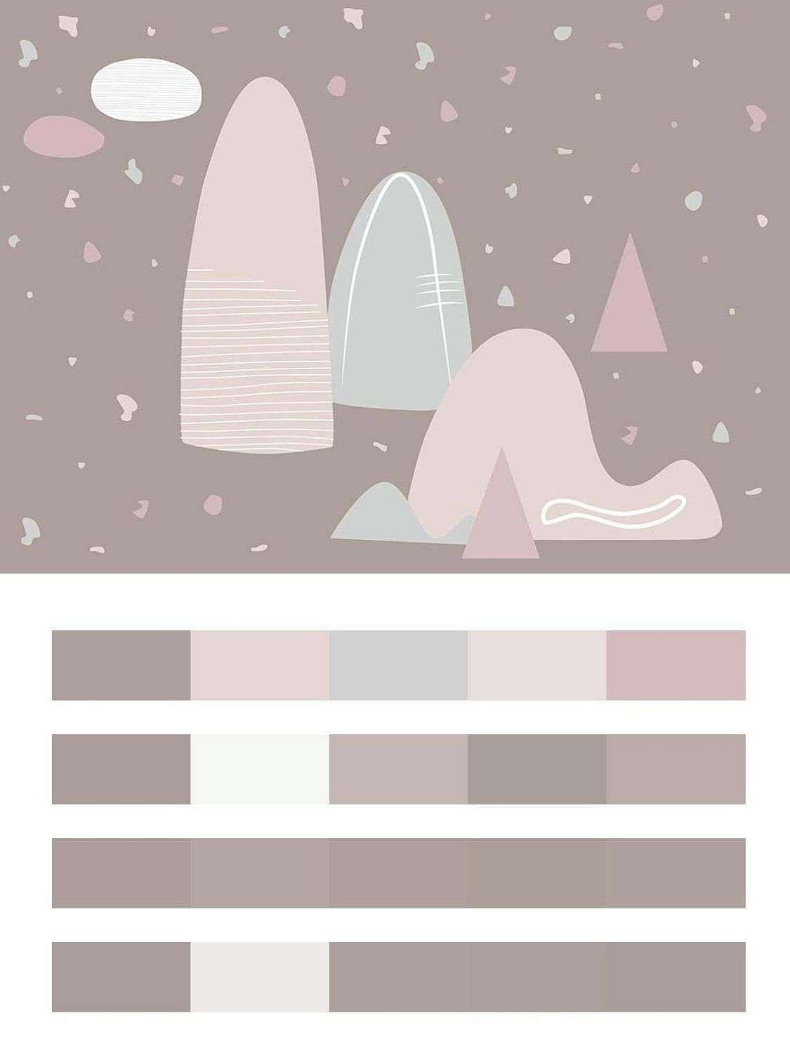 Горы на розовом фоне  14-100