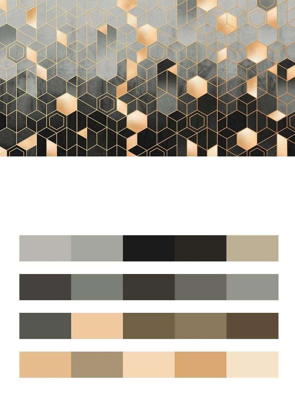 Геометрия шестиугольники с золотом  9-1510