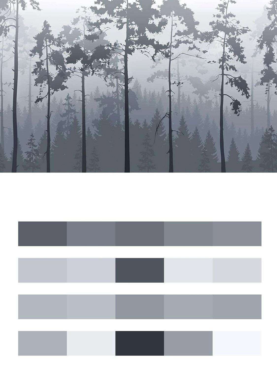 Бледно-серый туманный лес  14-609