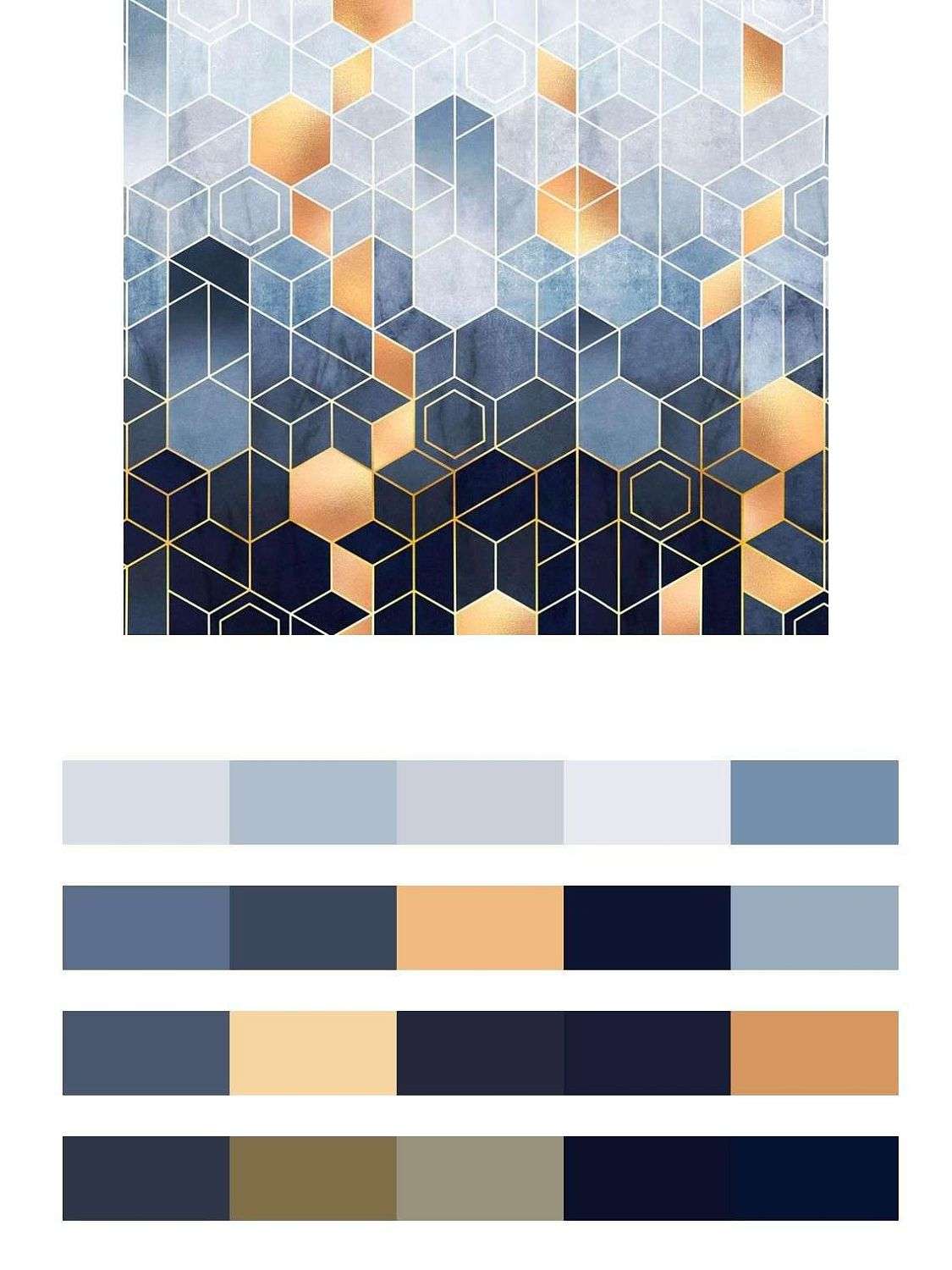 Сине-золотые соты  9-1349