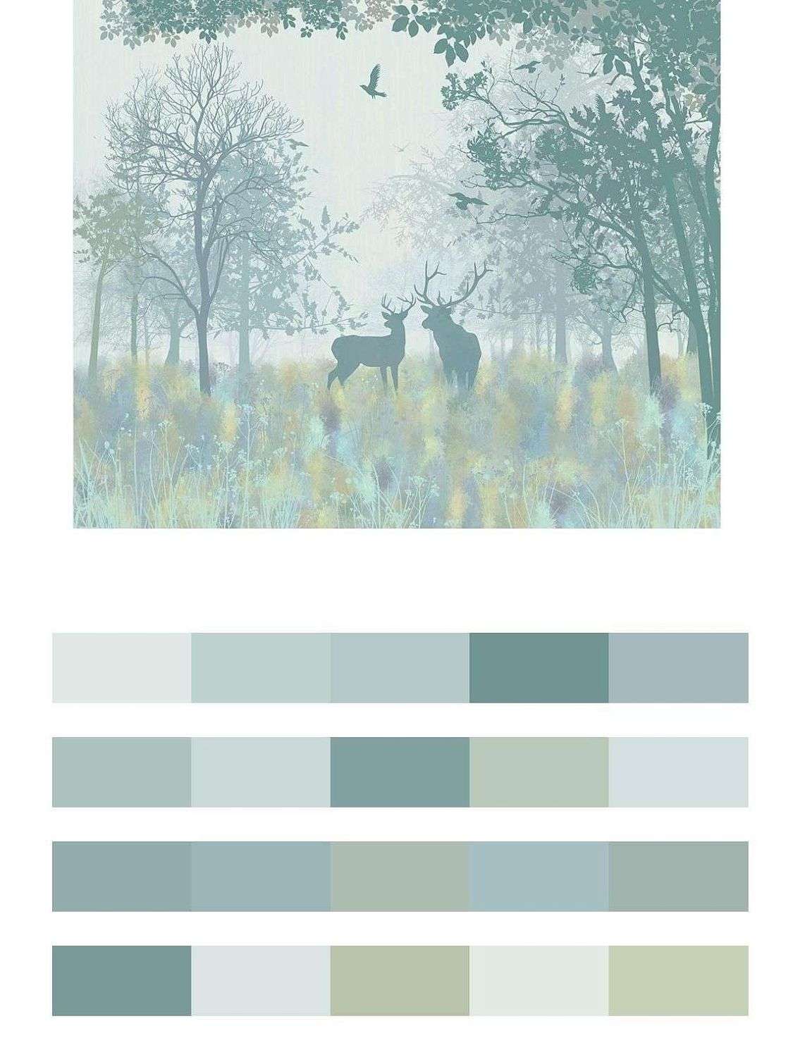 Лес в зеленых оттенках  12-1475