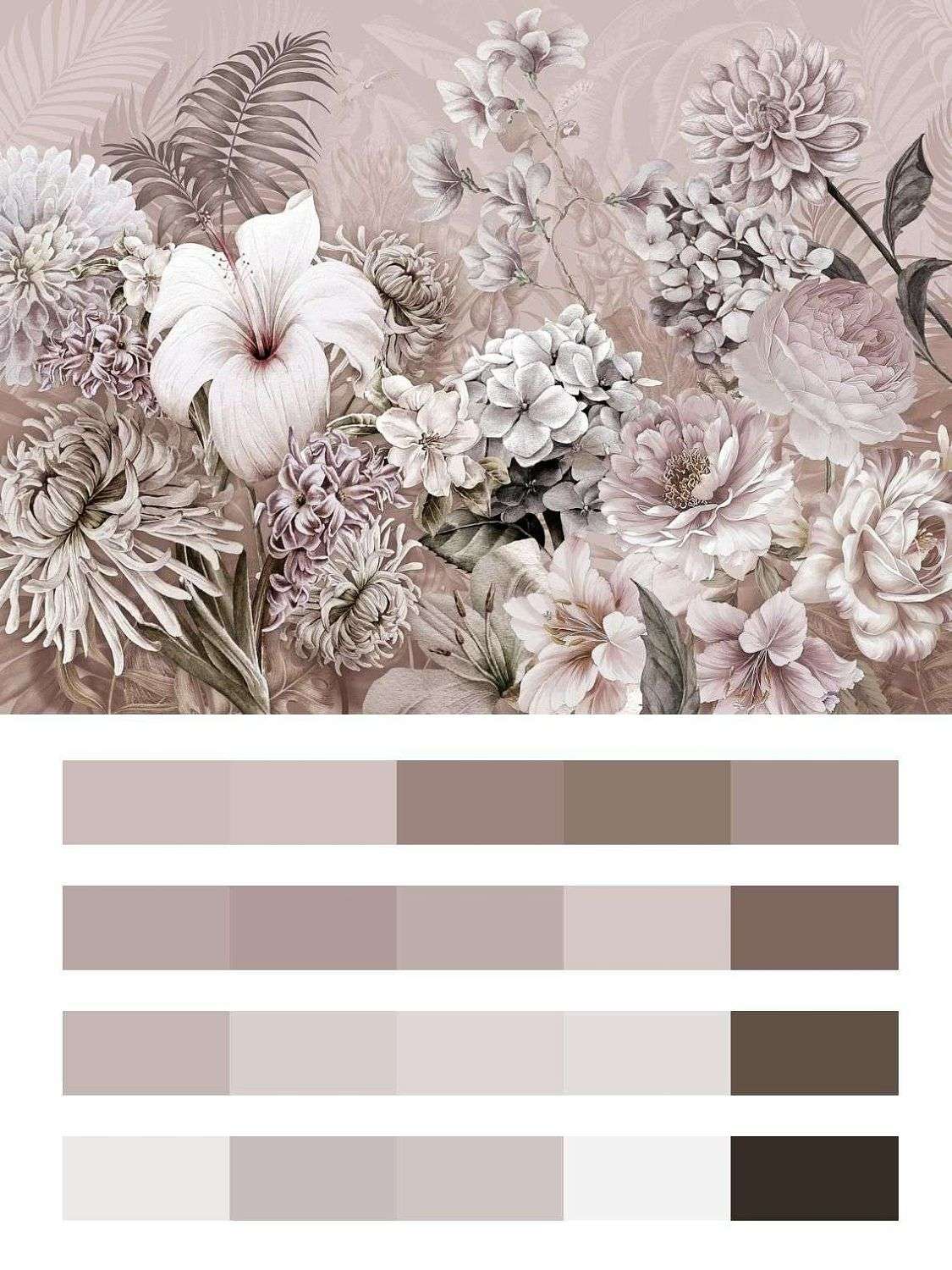 Нежные цветы на розовом фоне  13-068