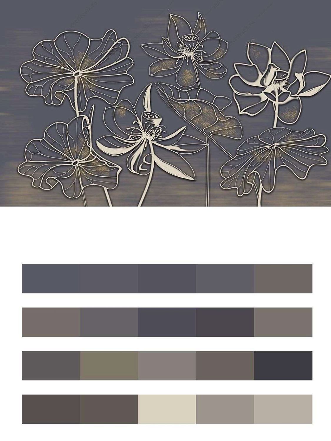 Лотос на чёрном фоне  13-532