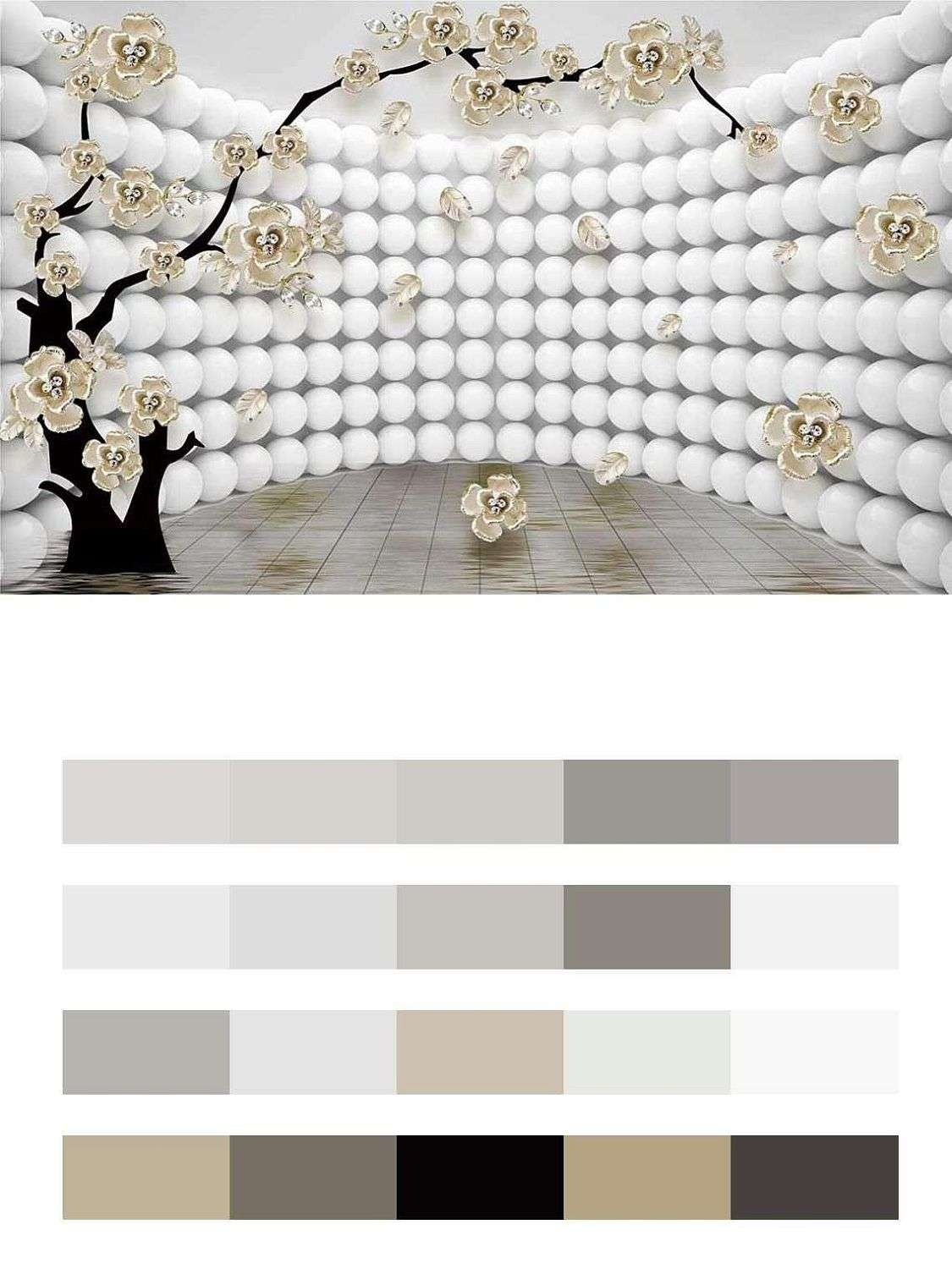 3д стена с шарами  10-714