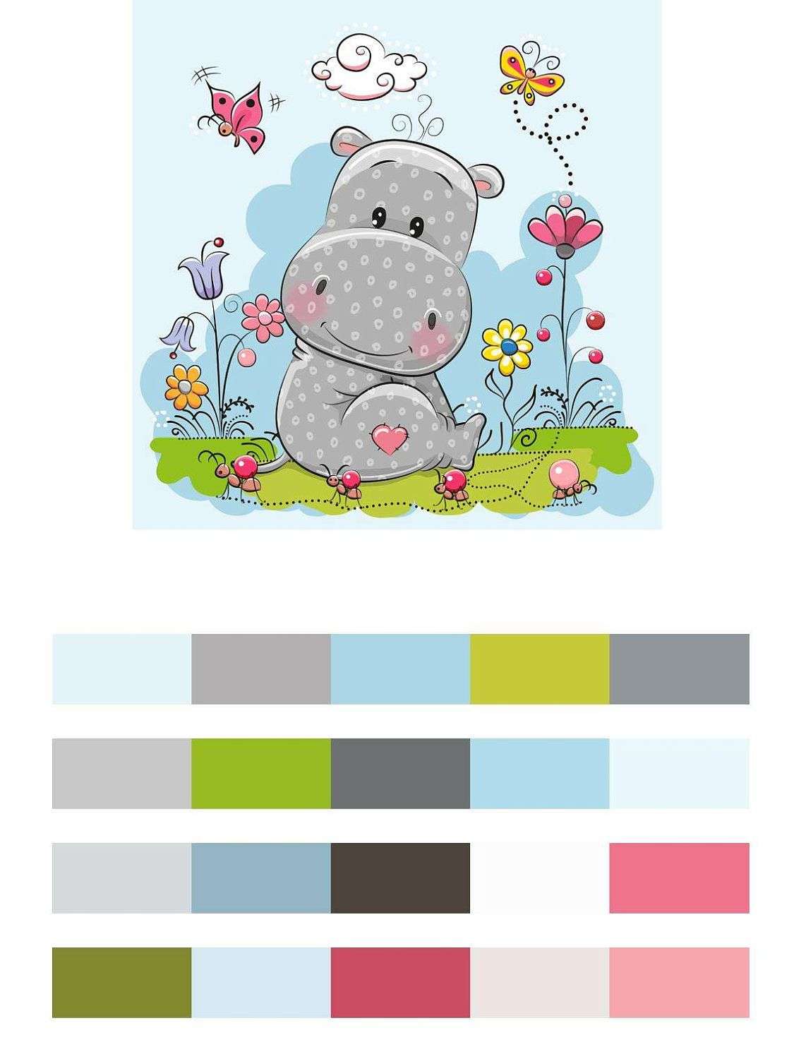 Бегемотик на полянке  9-278