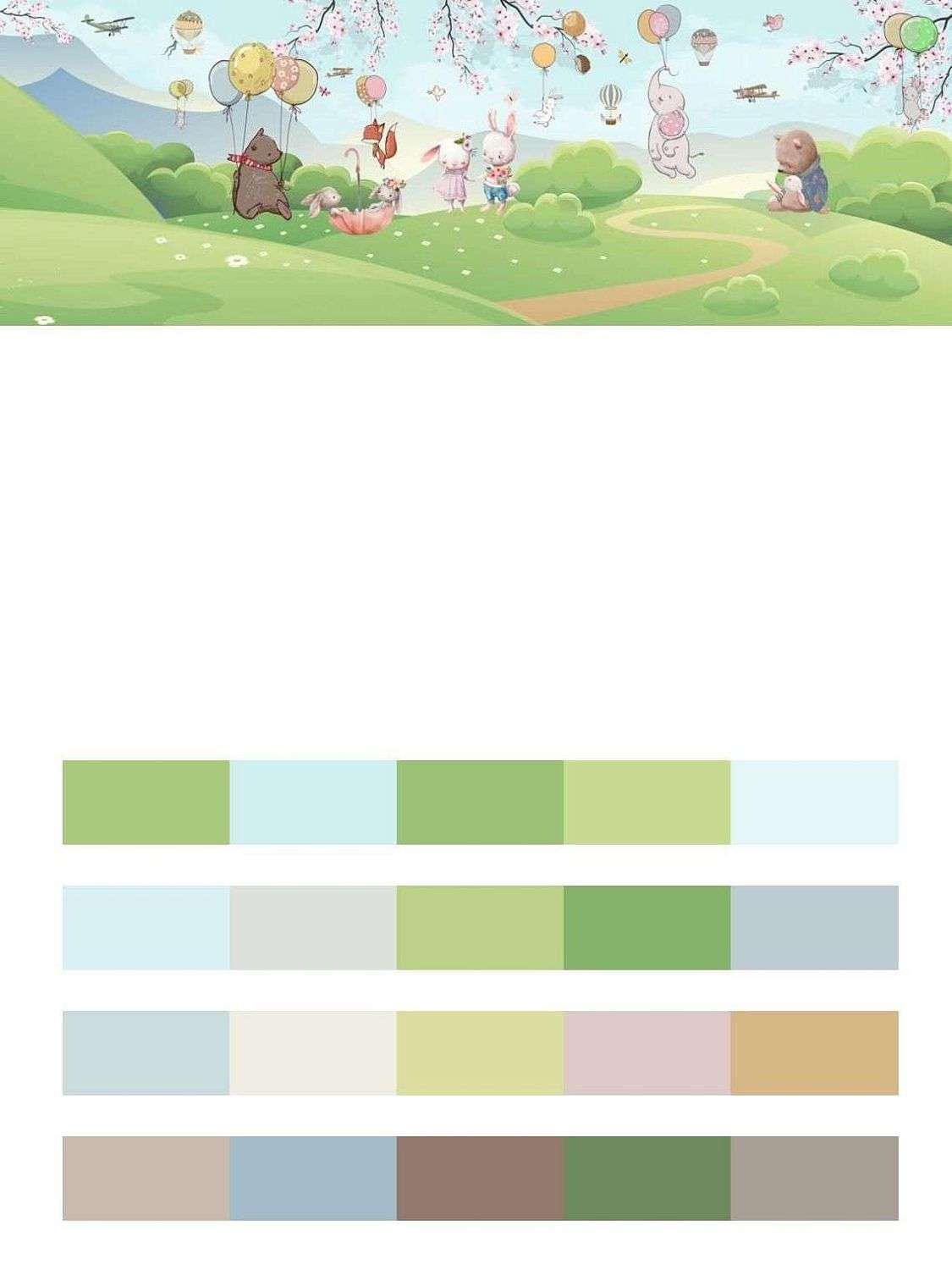 Зверята с шарами на поляне  12-1208