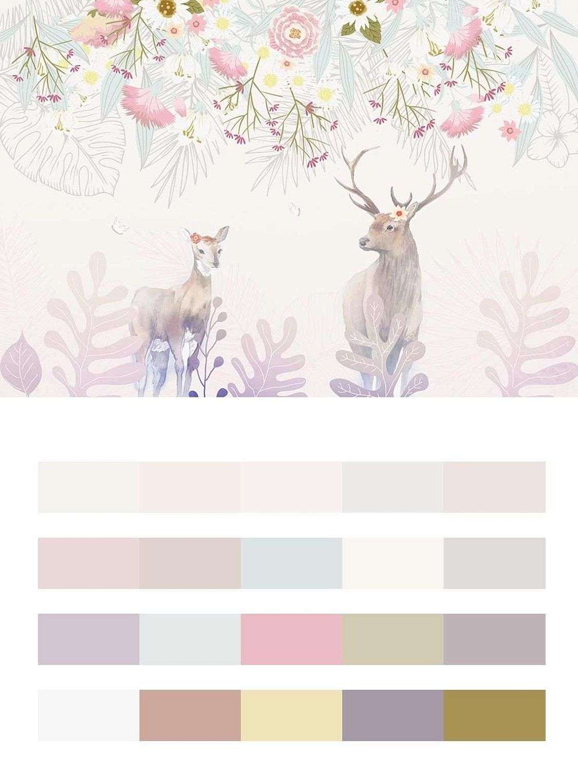 Олени в цветах  14-125