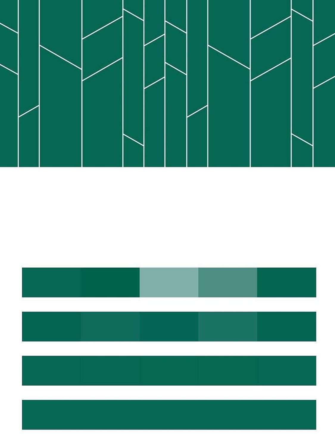 Зеленая геометрическая стена  14-296